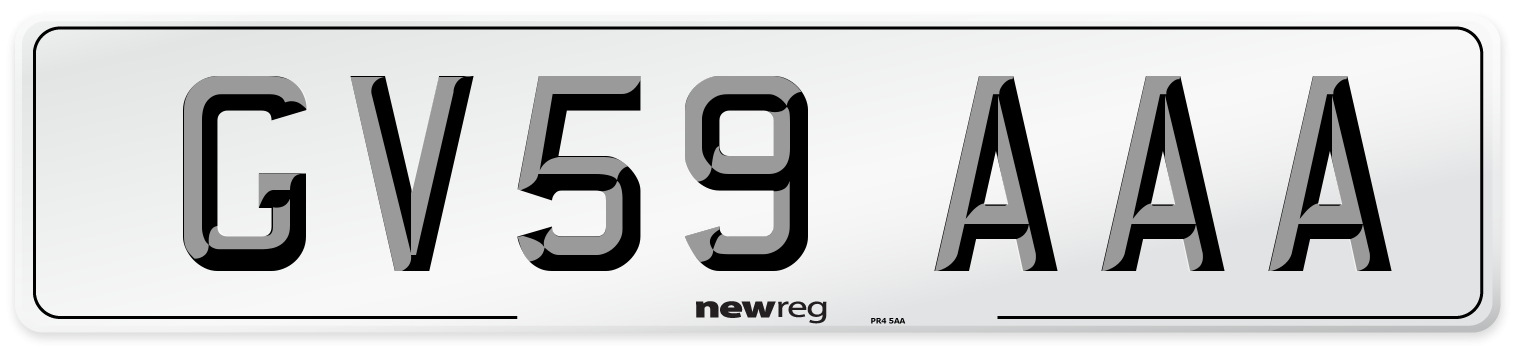 GV59 AAA Number Plate from New Reg